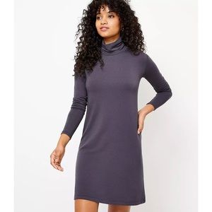 🆕 NWT LOFT Turtleneck Dress in Gravel Grey, Small Tall